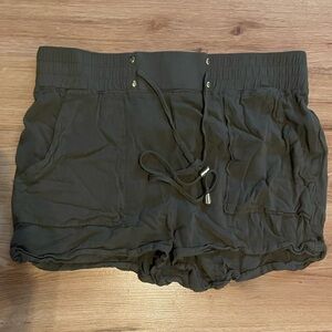 High Waist Black Casual Shorts